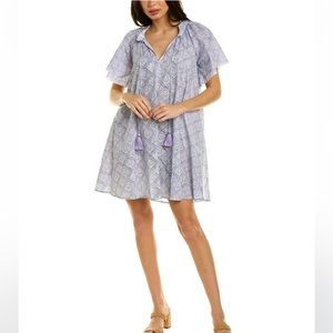 roller rabbit jemina temmy block print dress size large NWOT